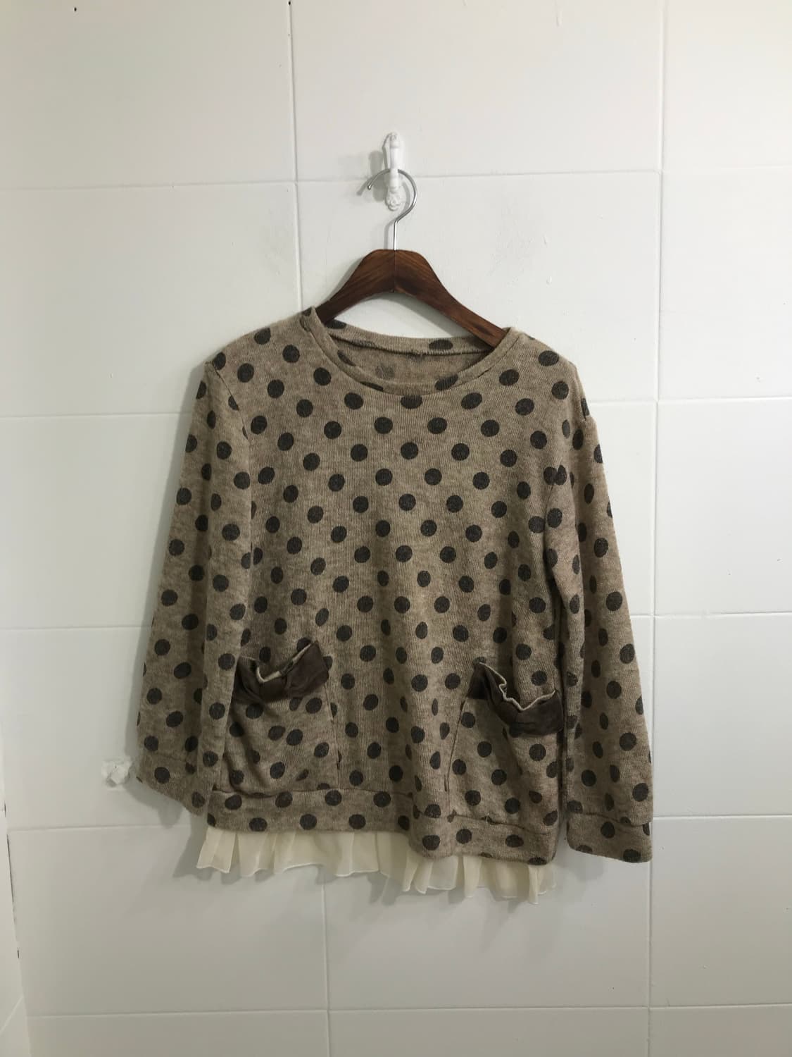 베이지 데일리 니혼진 갸루 퍼코트 코디세트 상품이미지7