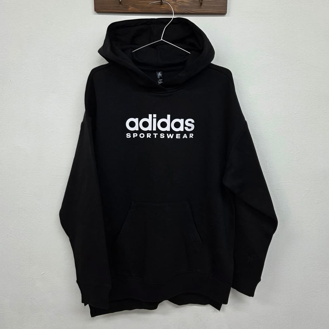 아디다스 블랙 빅로고 스웻셔츠 후드티(S) 상품이미지4
