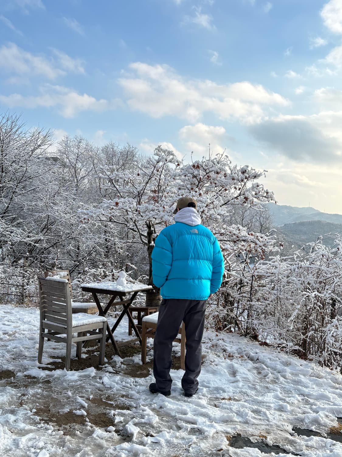 노스페이스 재팬 / 눕시 센터로고 패딩 / L / 블루 상품이미지7