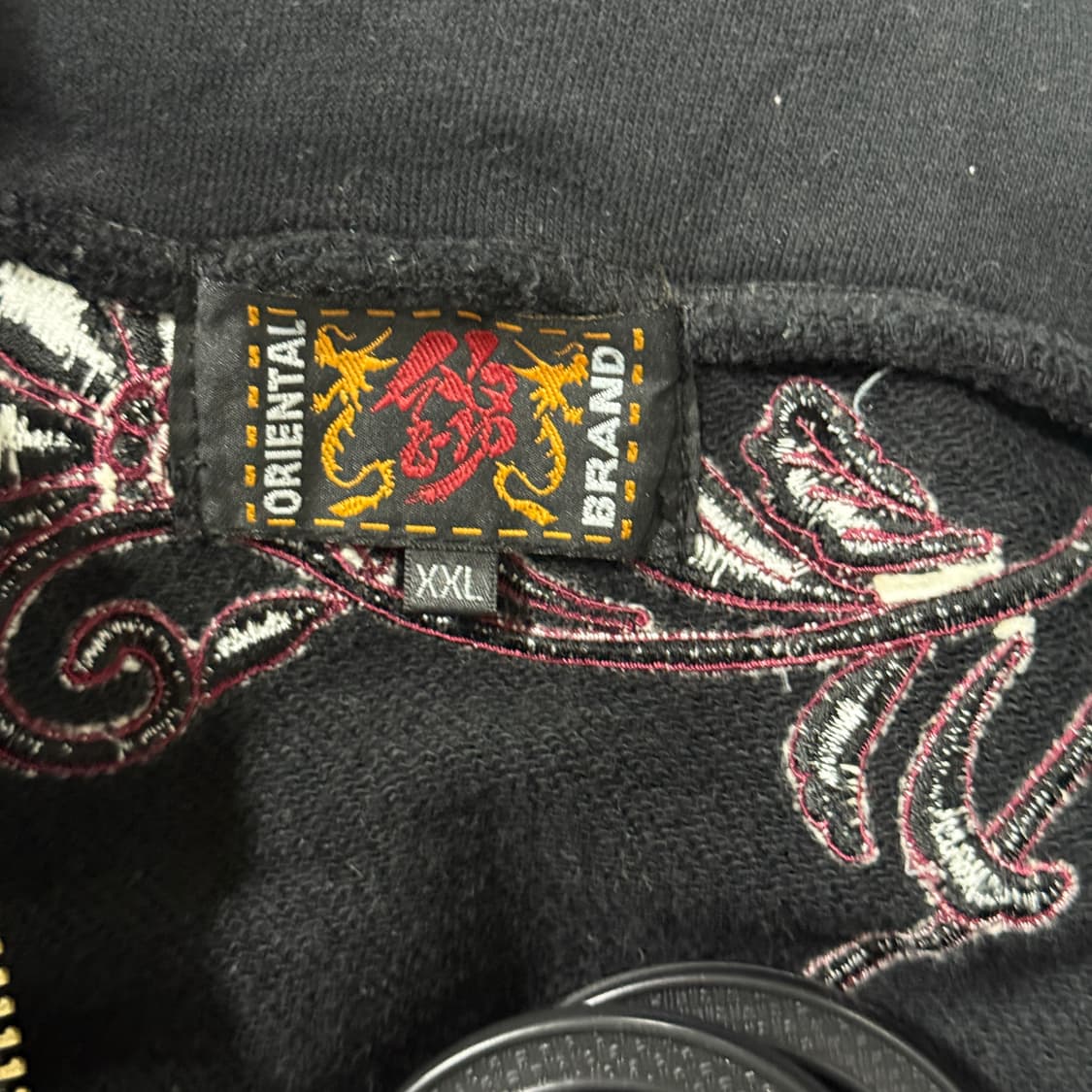 VTG 빈티지 빅사이즈 재패니즈 오리엔탈 동양풍 풀 자수 집업 후디 상품이미지7