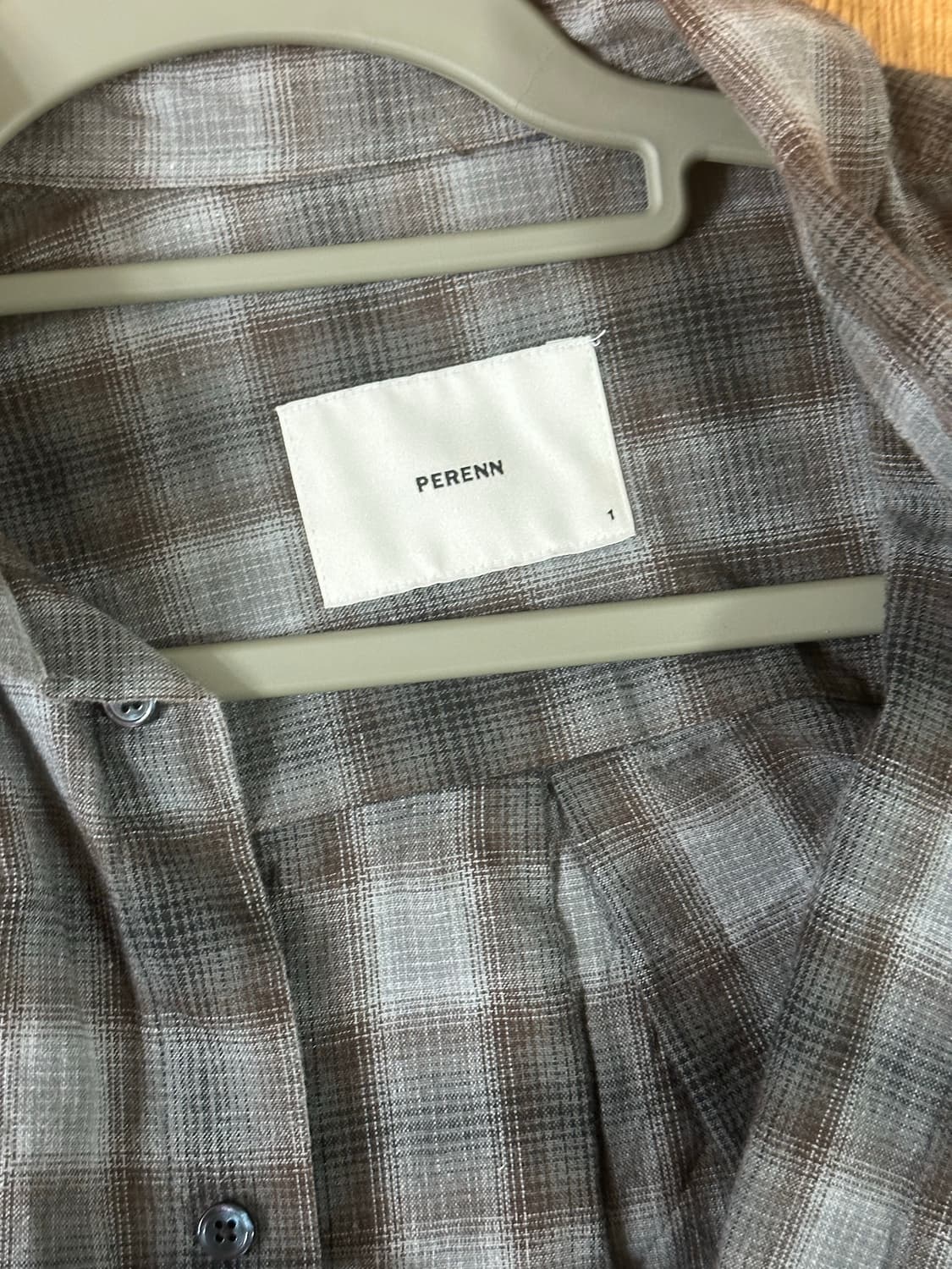perenn 퍼렌 relaxed shirts_check gray 상품이미지2