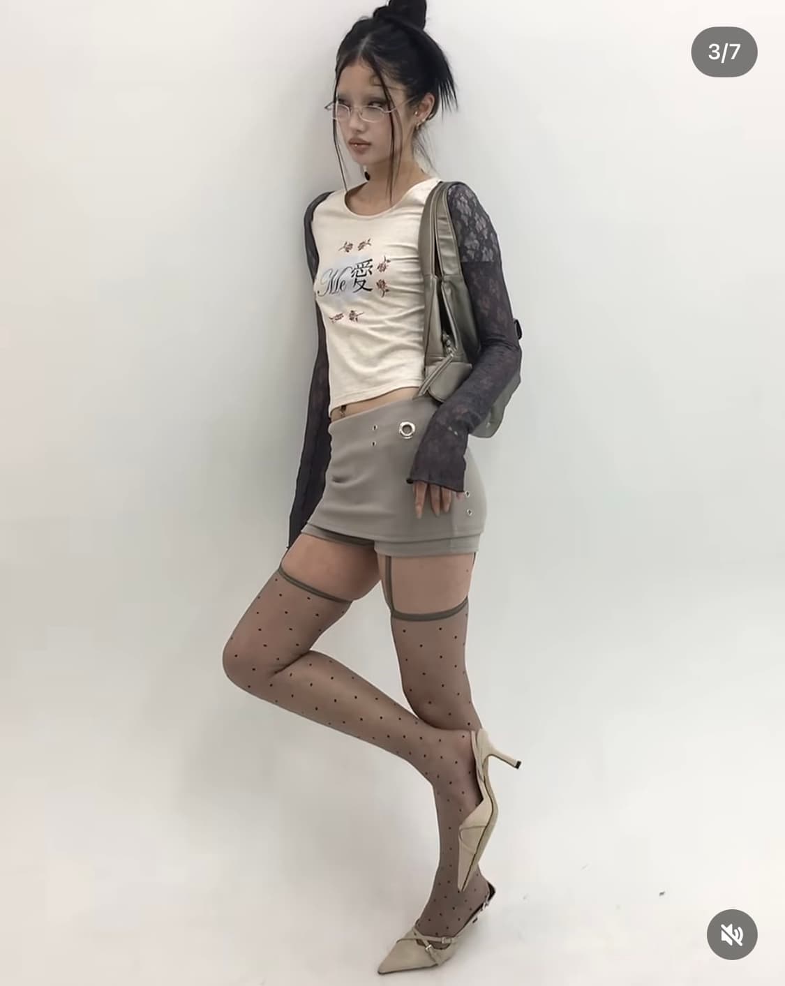 미애 아일렛 미니 팬츠스커트 베이지 상품이미지3