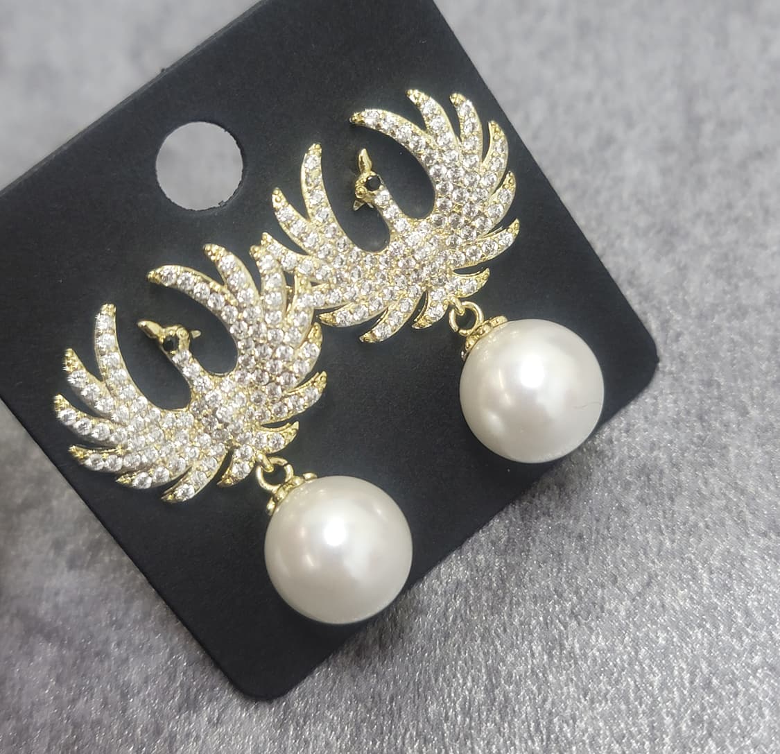 pave pearl earrings 상품이미지3