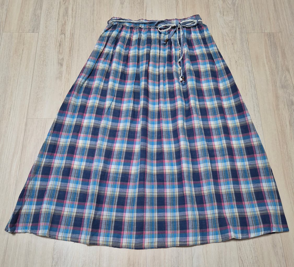 빈티지 체크 롱 치마 모리걸 상품이미지1