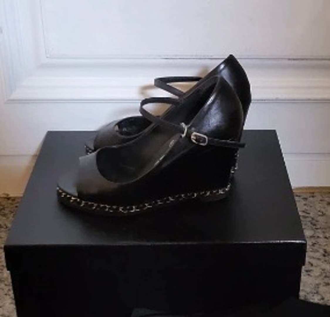 샤넬 오픈토 체인 웨지 힐 구두 36 상품이미지2