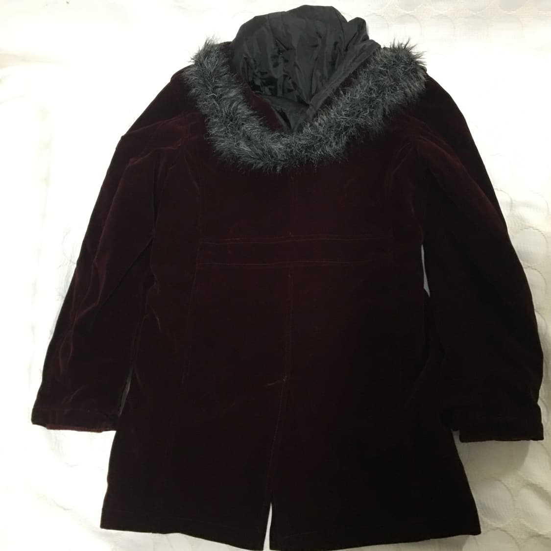 Authentic펑크 벨벳 후드 코트 상품이미지4