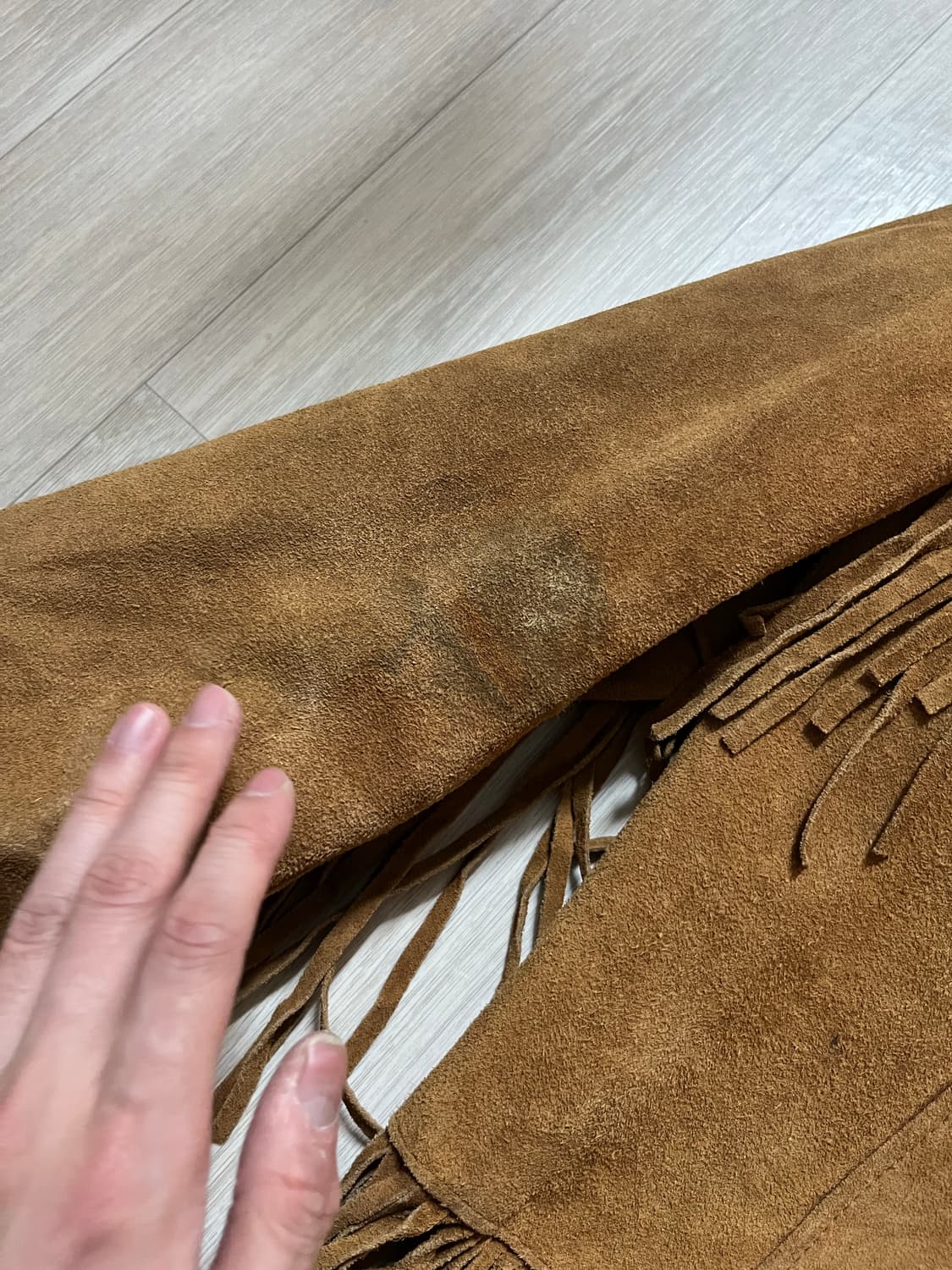 쇼트 스웨이드 레더 프린지 자켓 상품이미지4