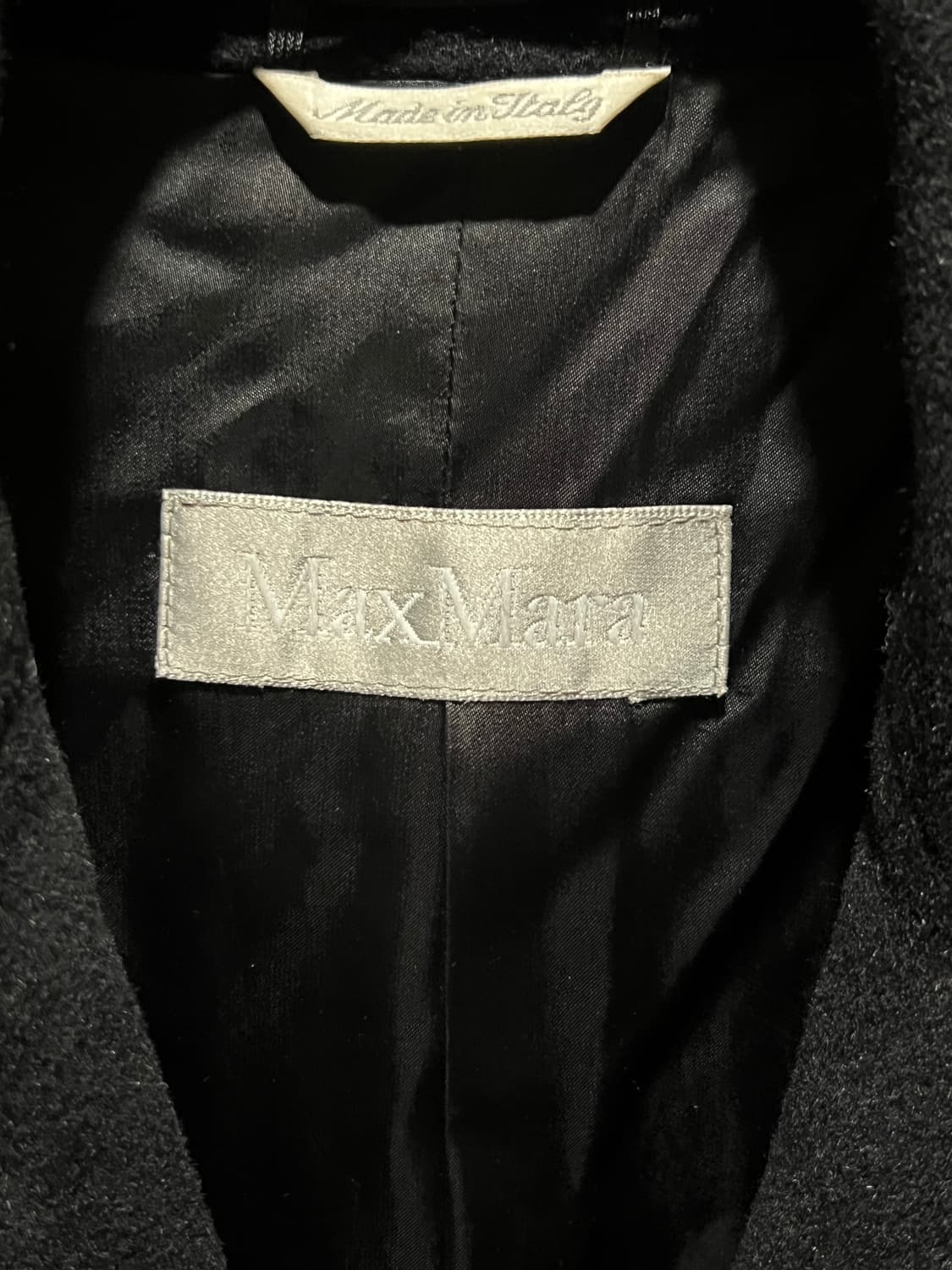 MAX MARA 버진/앙고라 블랙 원버튼 코트 상품이미지3