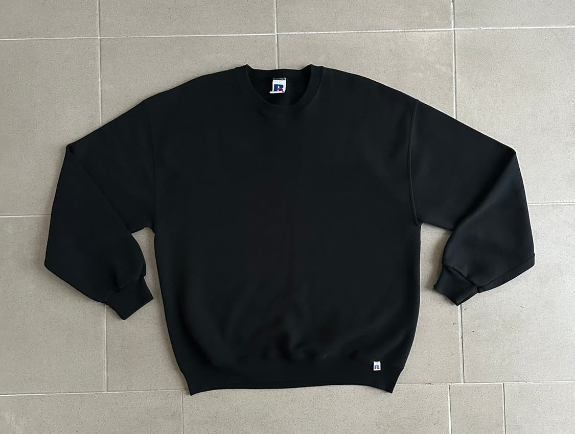 90s 빈티지 러셀 스웻셔츠 블랙 XL 상품이미지1