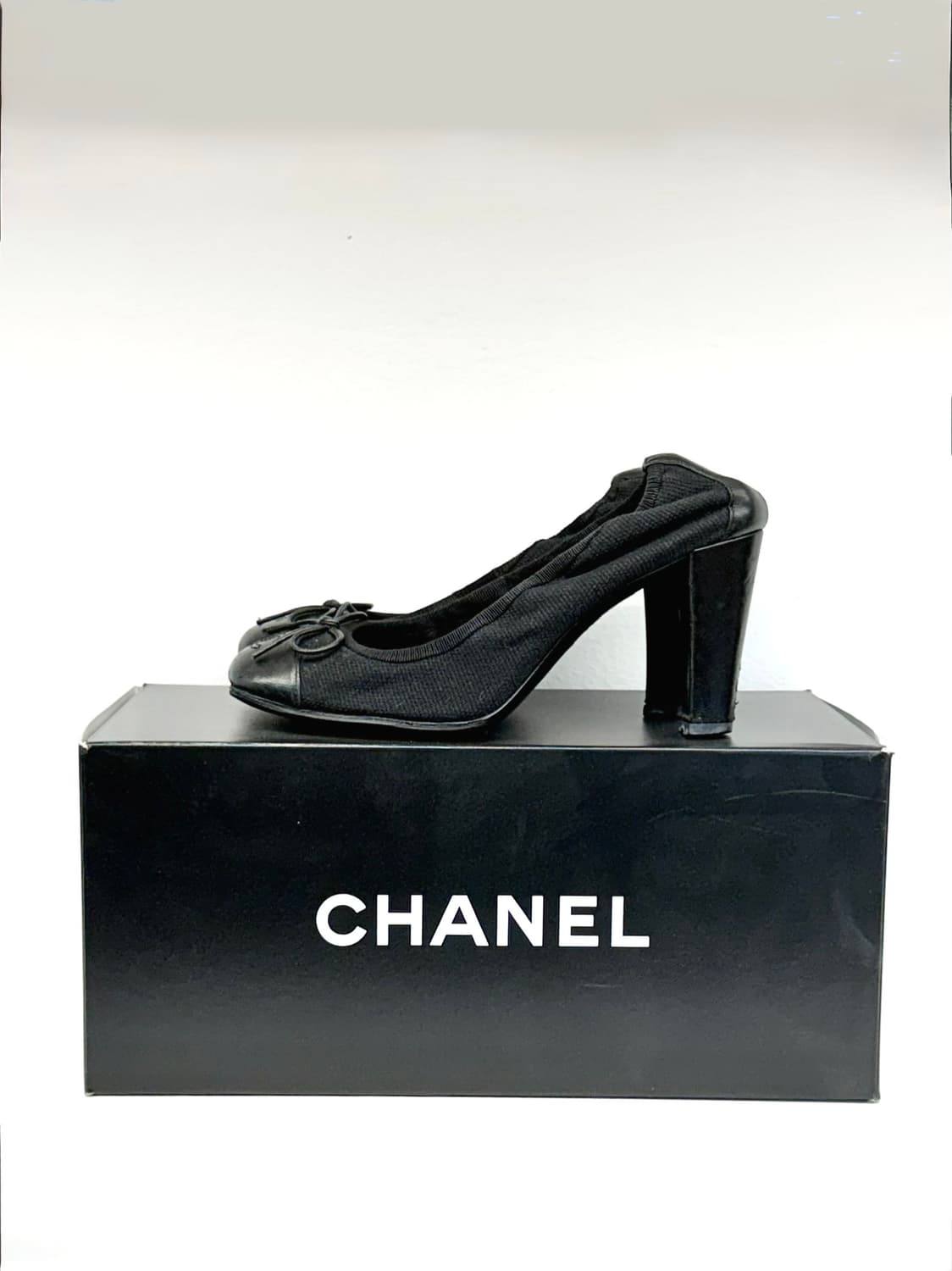 샤넬 발레리나 캔버스 펌프스힐 235 상품이미지3