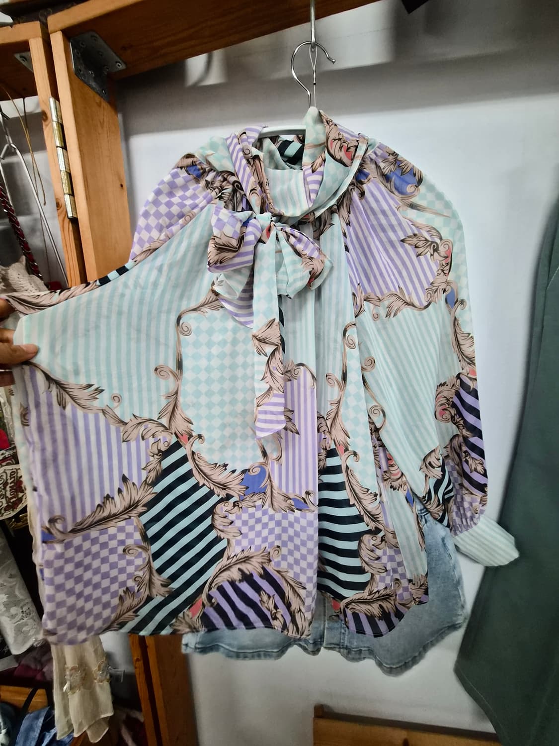 민트퍼플 블라우스. 듀엘민트 슬랙스 상품이미지3