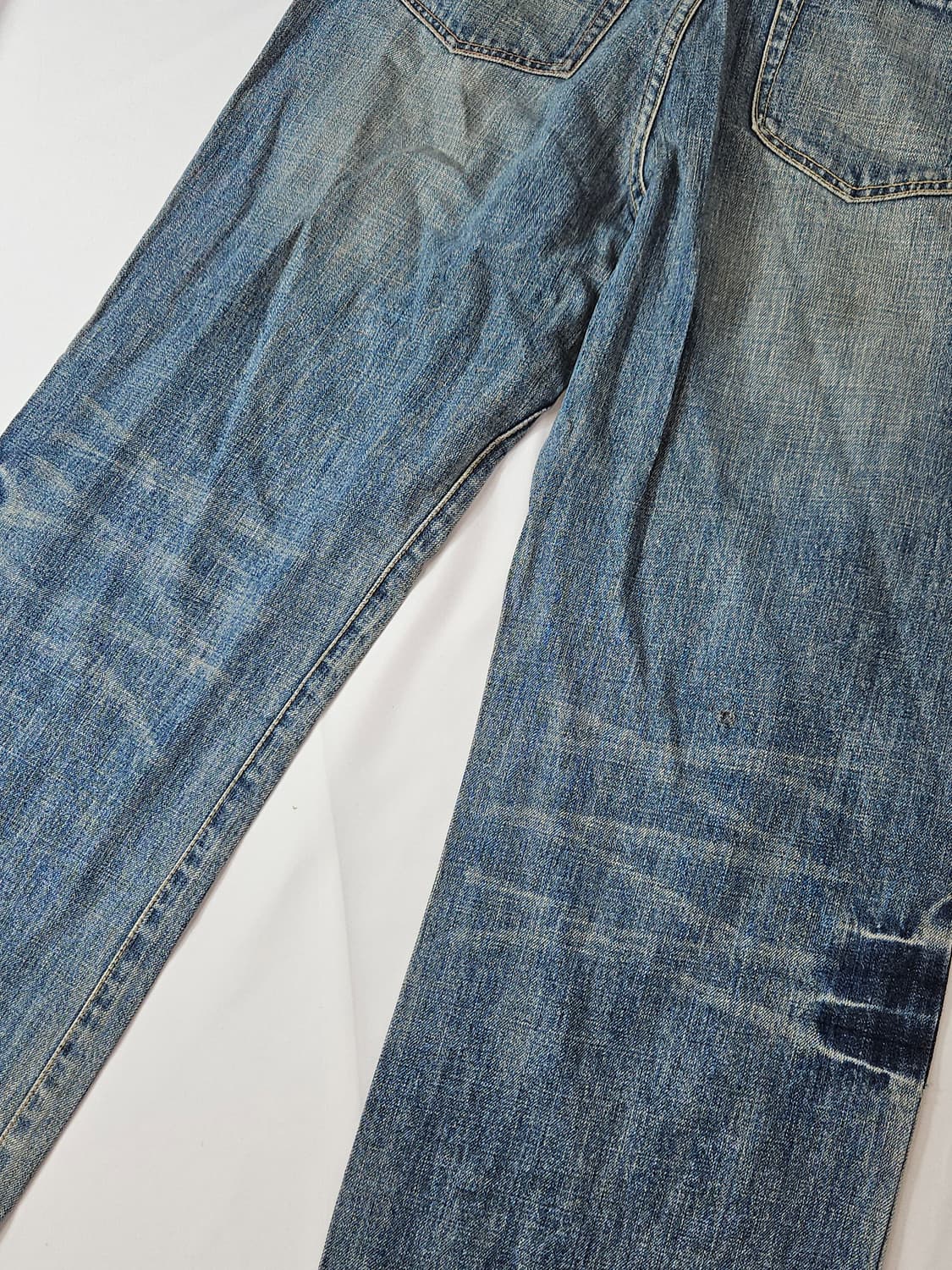 ask 페인팅 워싱 데님팬츠 진 패치 청바지 Y2K 빈티지 32 상품이미지3