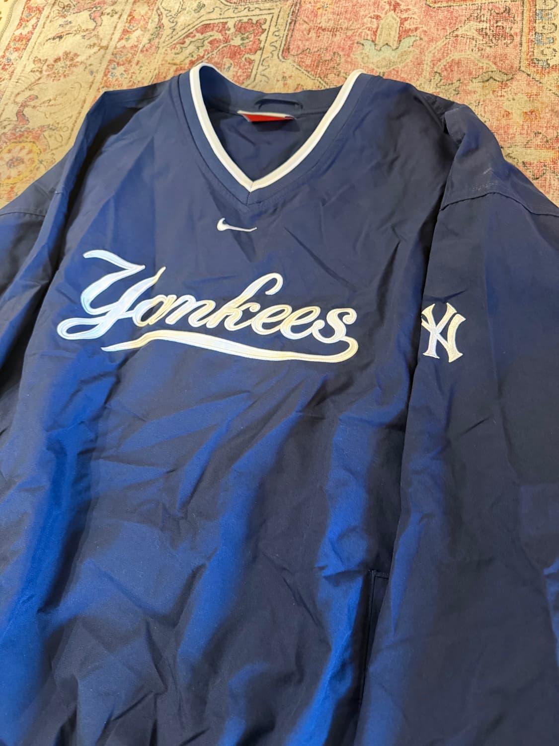 90's-00's 나이키 양키스 웜업 바람막이 윈드브레이커 자켓 XL 상품이미지3