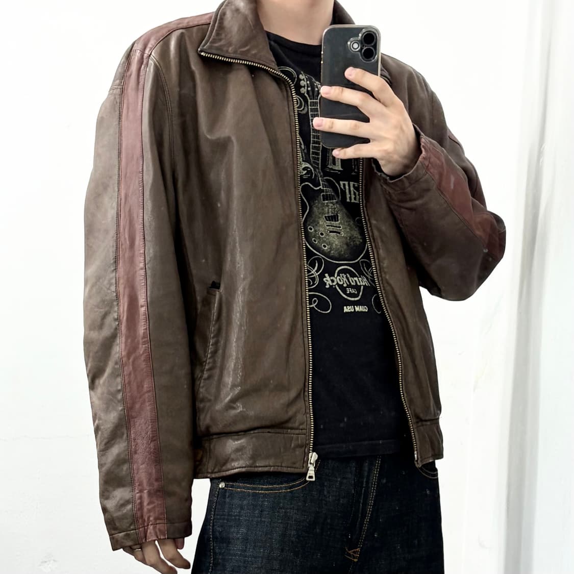 Guess 사이드라인 하이넥 양가죽 자켓 상품이미지2