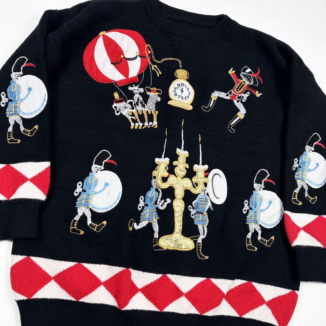 VTG 빈티지 캐릭터 자수 블랙 니트 (S) 상품이미지3