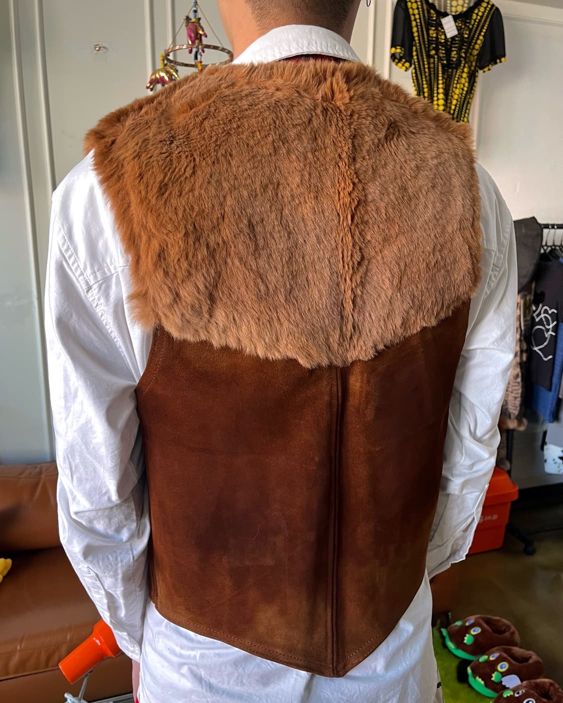 Western Vintage Vegetable Cowhide Vest 상품이미지3