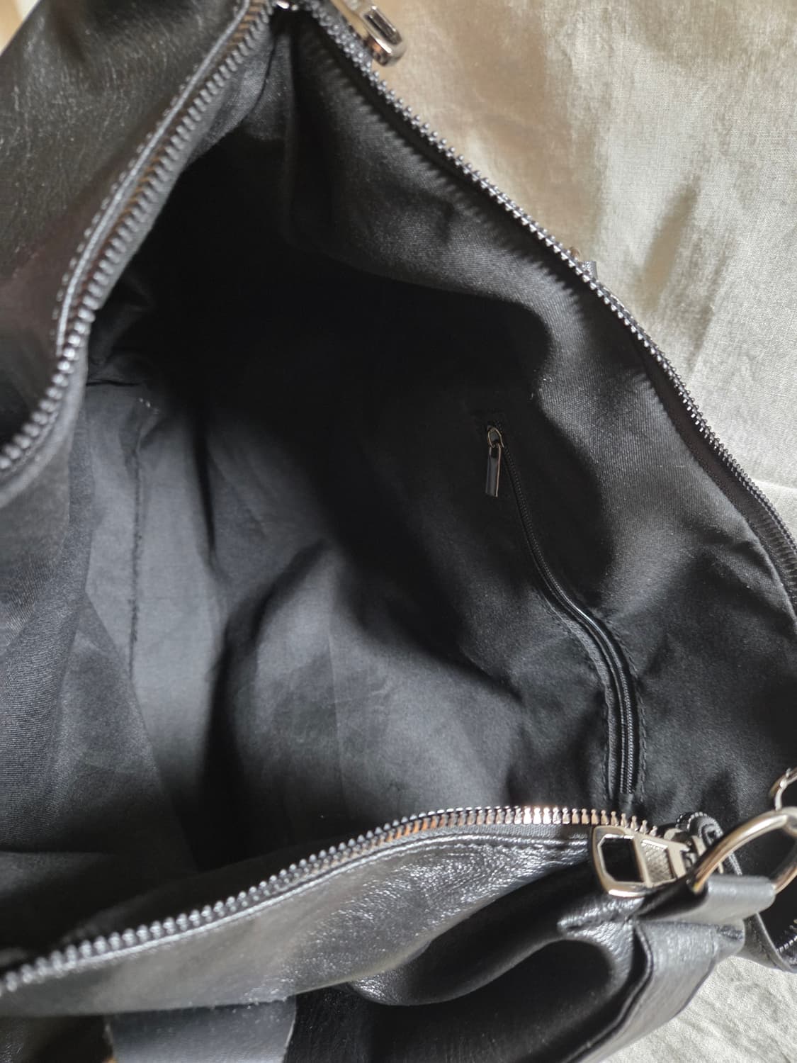 블랙 레더 크로스백 상품이미지5