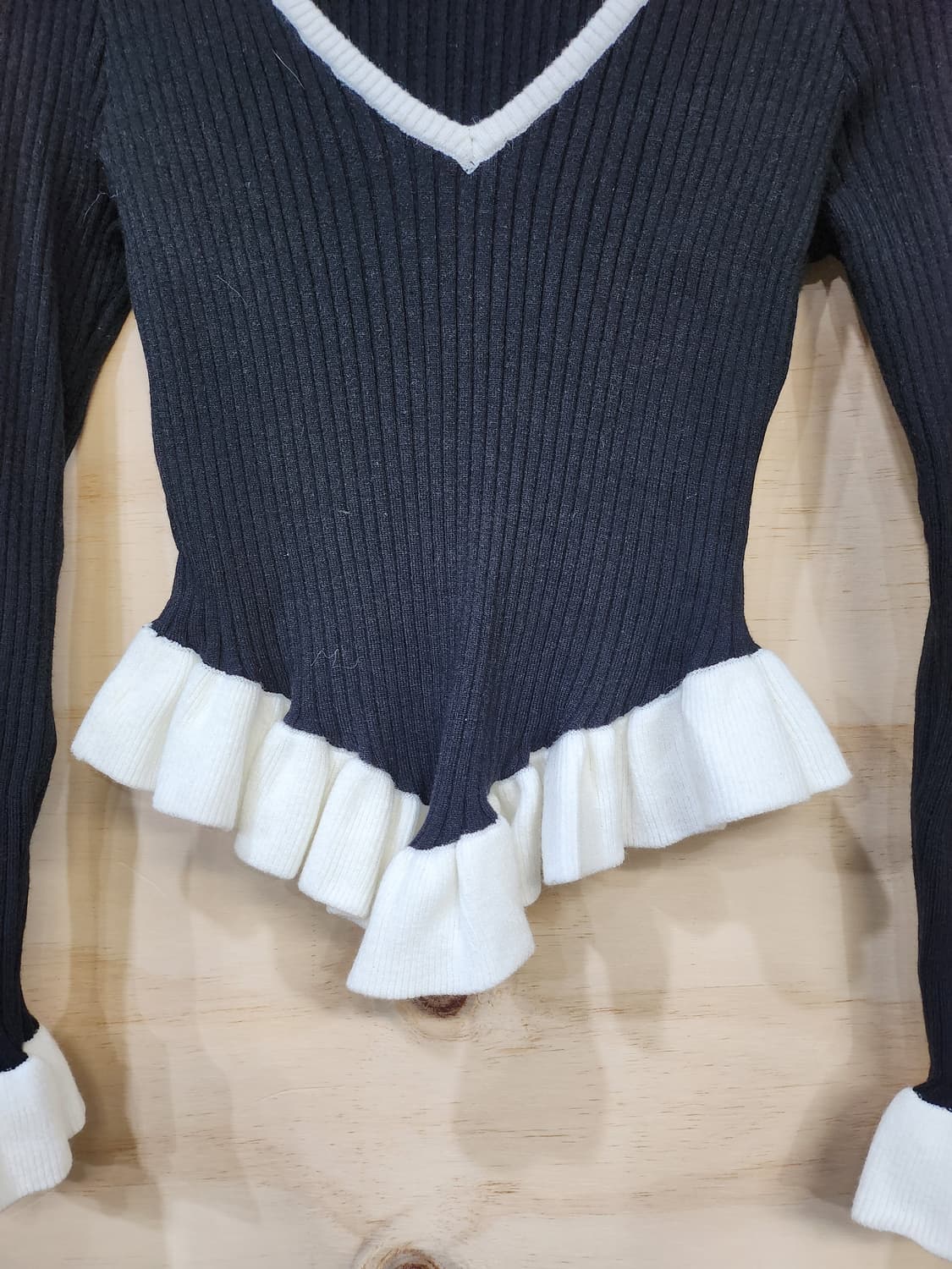 556) 프릴 니트 긴팔 티셔츠 상품이미지4