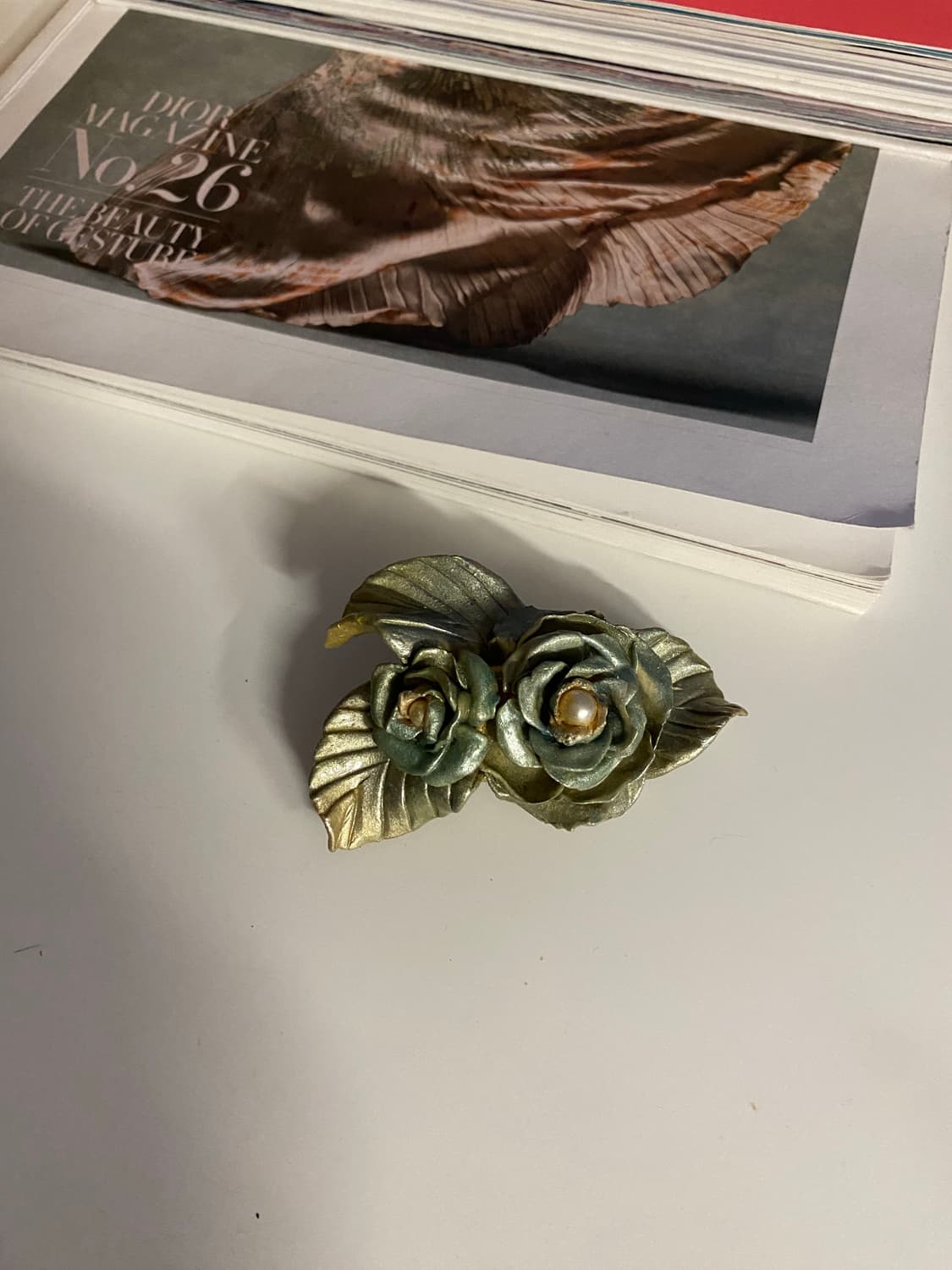 일본수입 빈티지 로즈 장미 브로치 상품이미지1