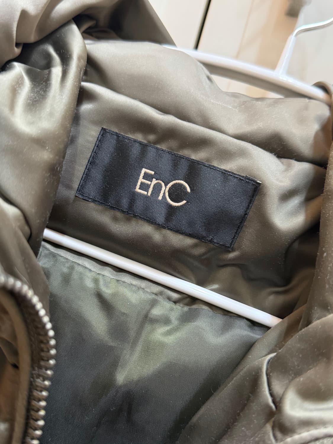 EnC 카키 그레이 롱패딩 오리털 폭스퍼 상품이미지2