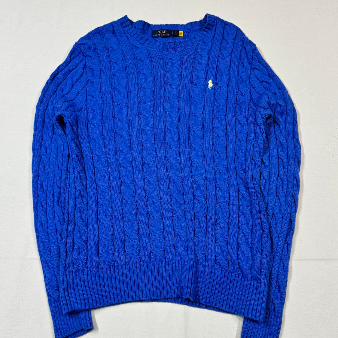 S) 폴로 랄프로렌 케이블 꽈배기 라운드넥 니트 신형 큐알탭 상품이미지2