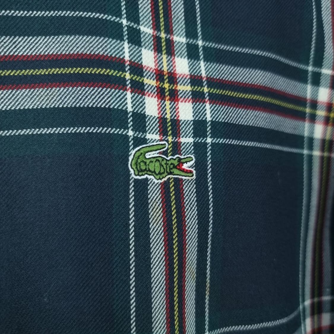 [라코스테] 서광 로고 패치 빈티지 7부 소매 체크 셔츠 M18338 상품이미지6