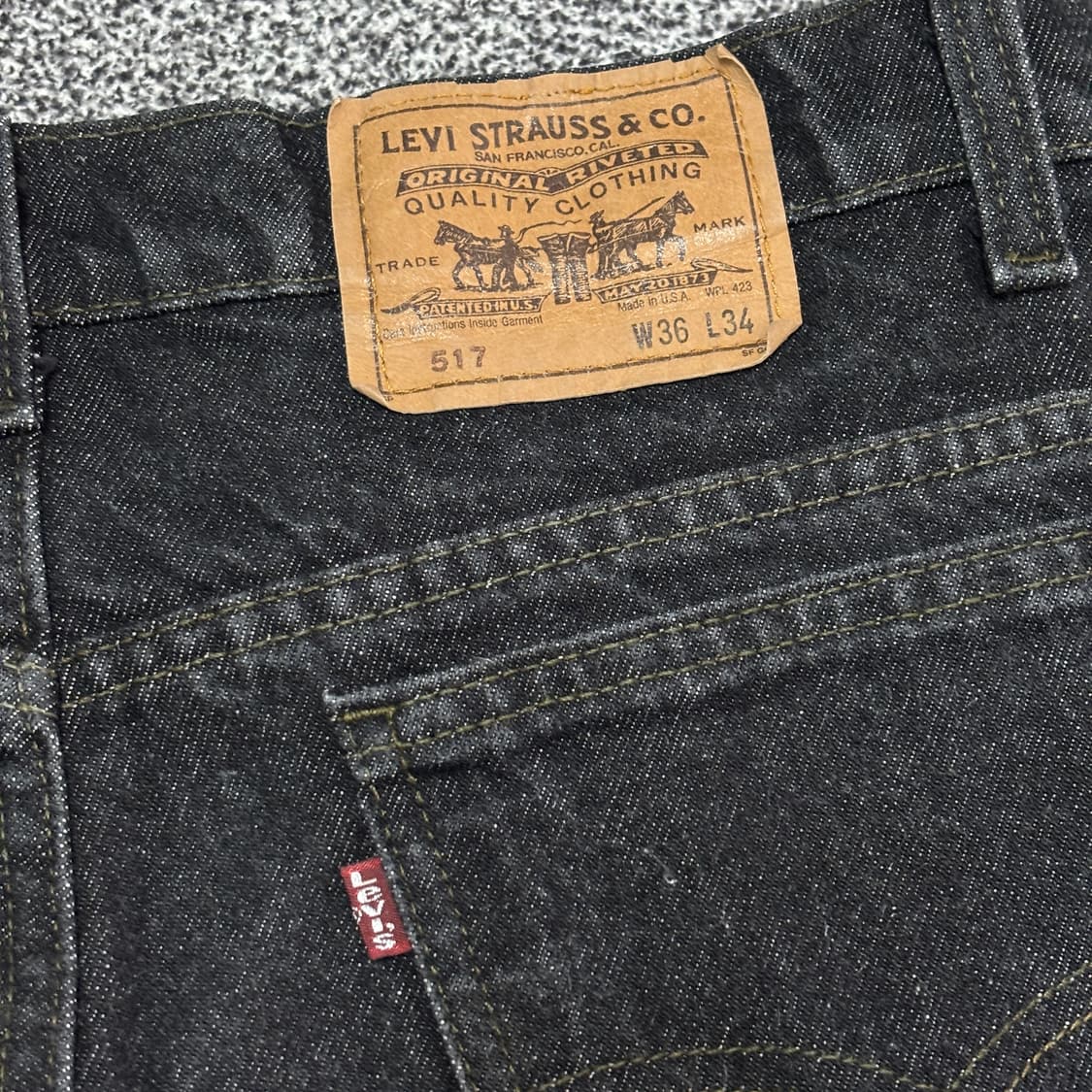 90s 빈티지 리바이스 517 블랙 허리45.5cm 상품이미지5