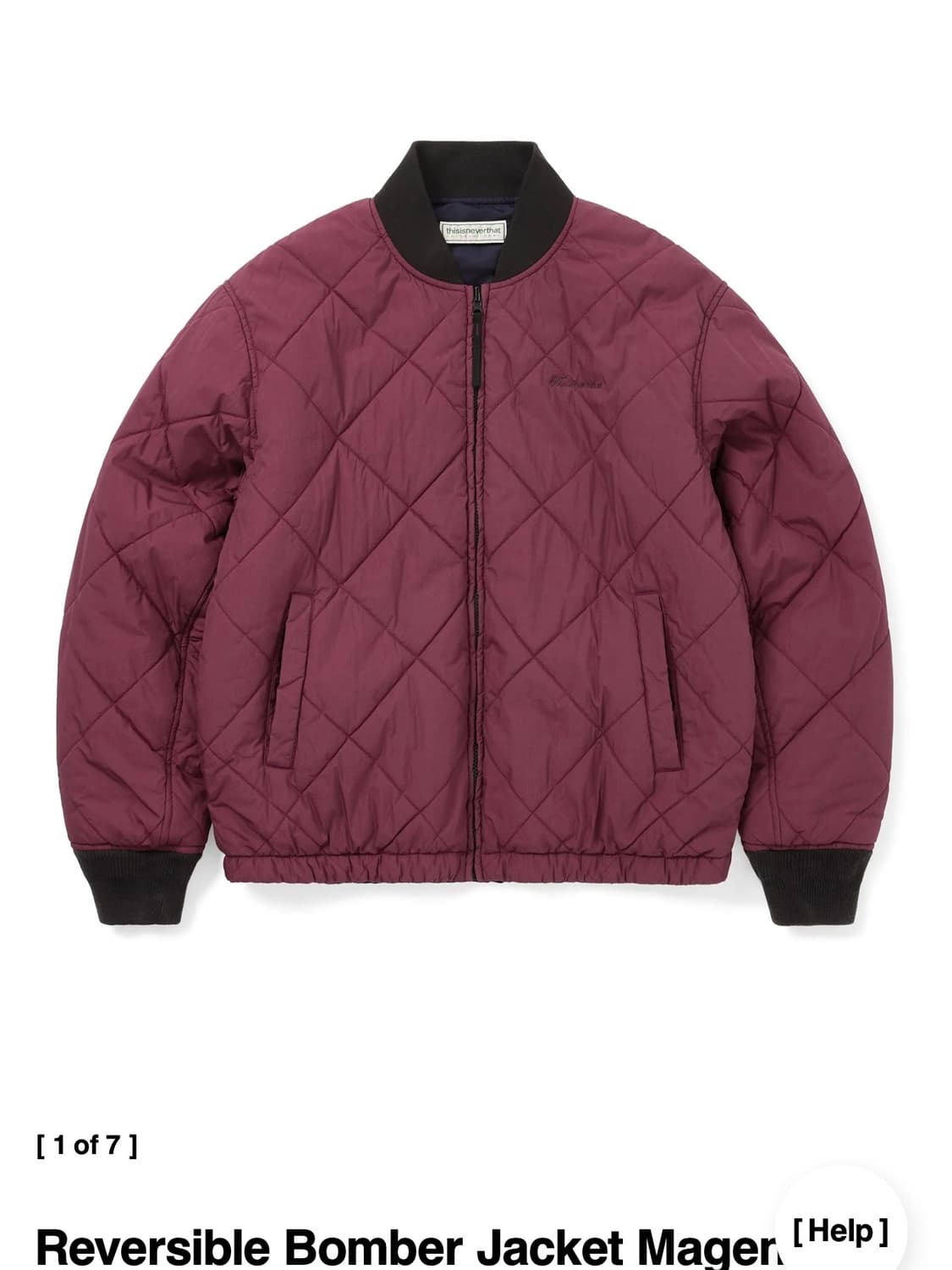 디스이즈네버댓 리버서블 봄버 자켓 마젠타 컬러 / M사이즈 상품이미지2