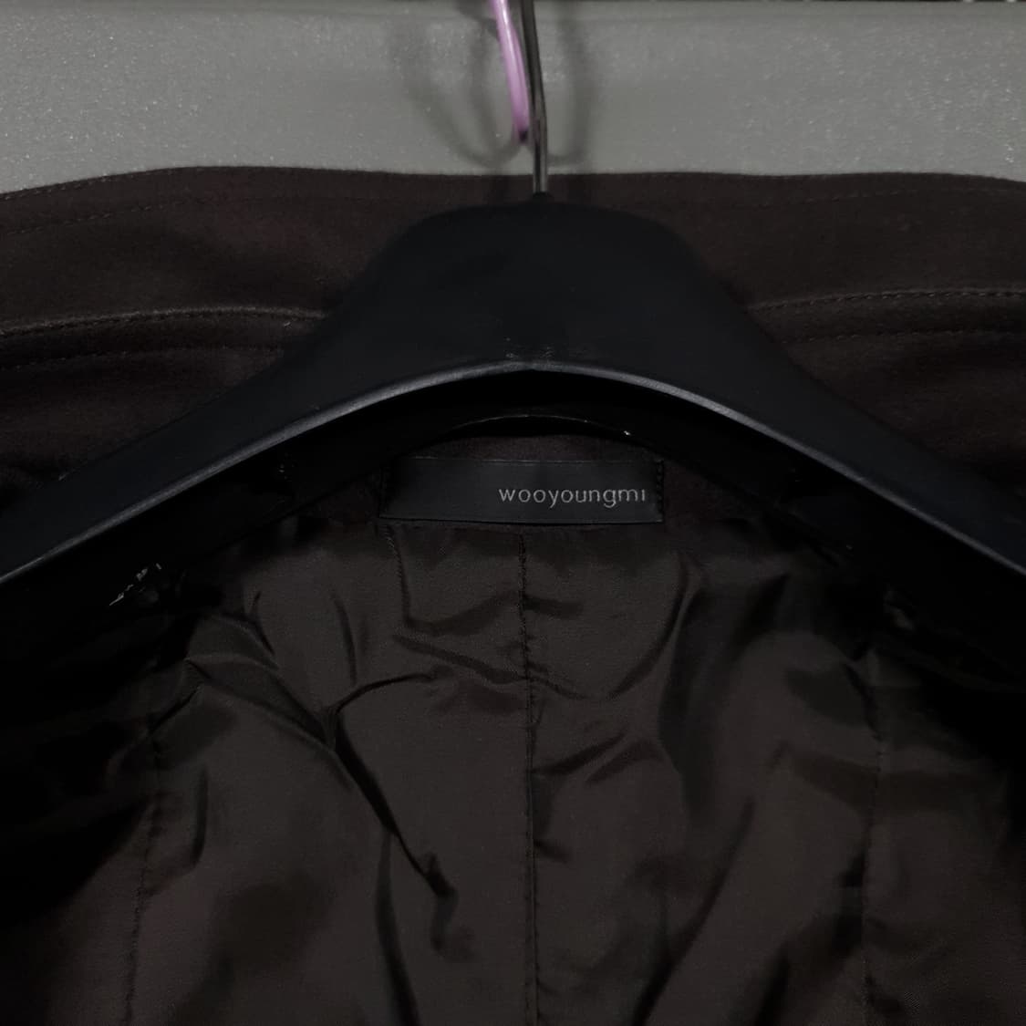 국내 105) 우영미 클래식 더블 버튼 피코트 울 모 하프 코트 브라운 상품이미지4