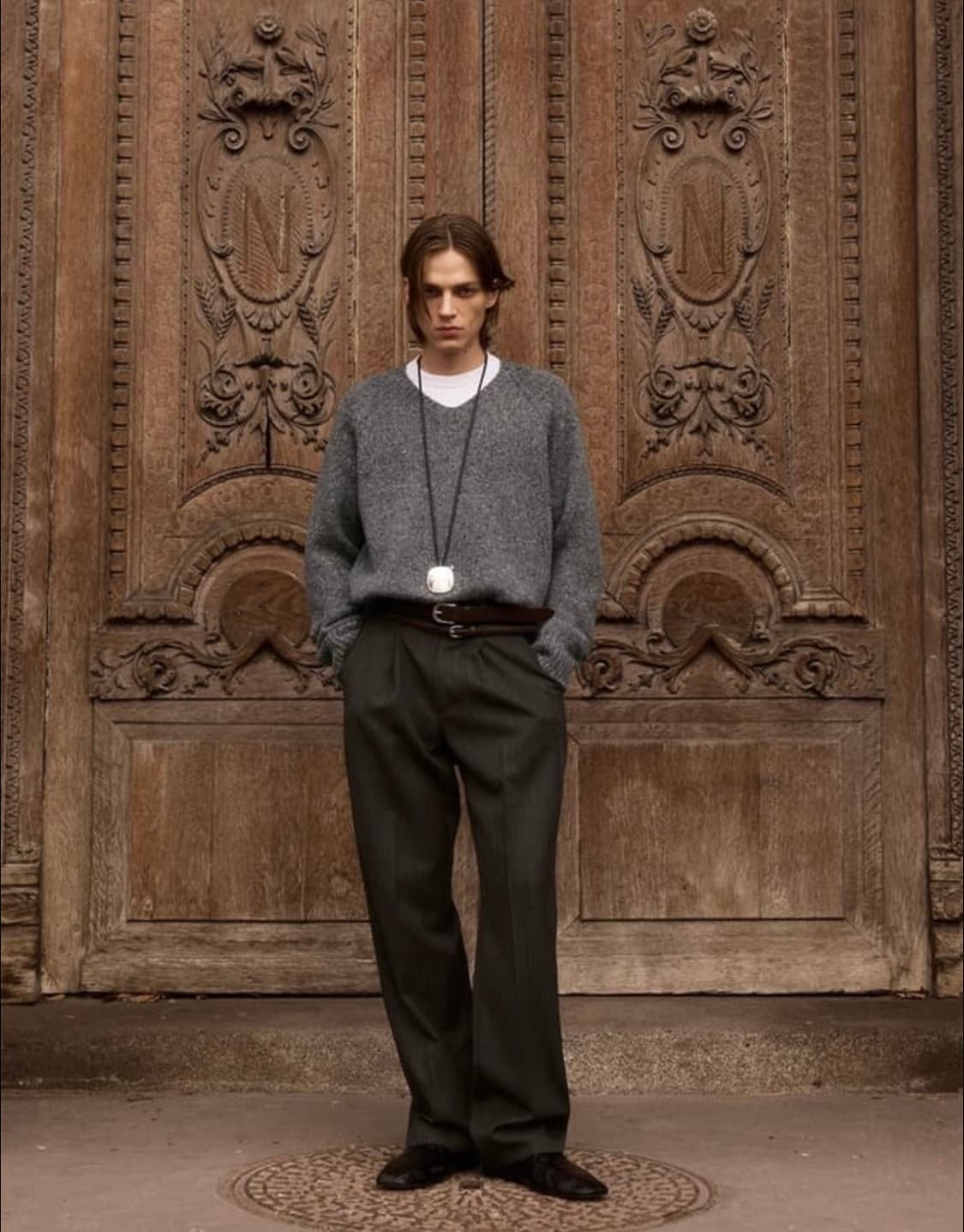 STU 크리즈 벨트 스트라이프 슬랙스 상품이미지3