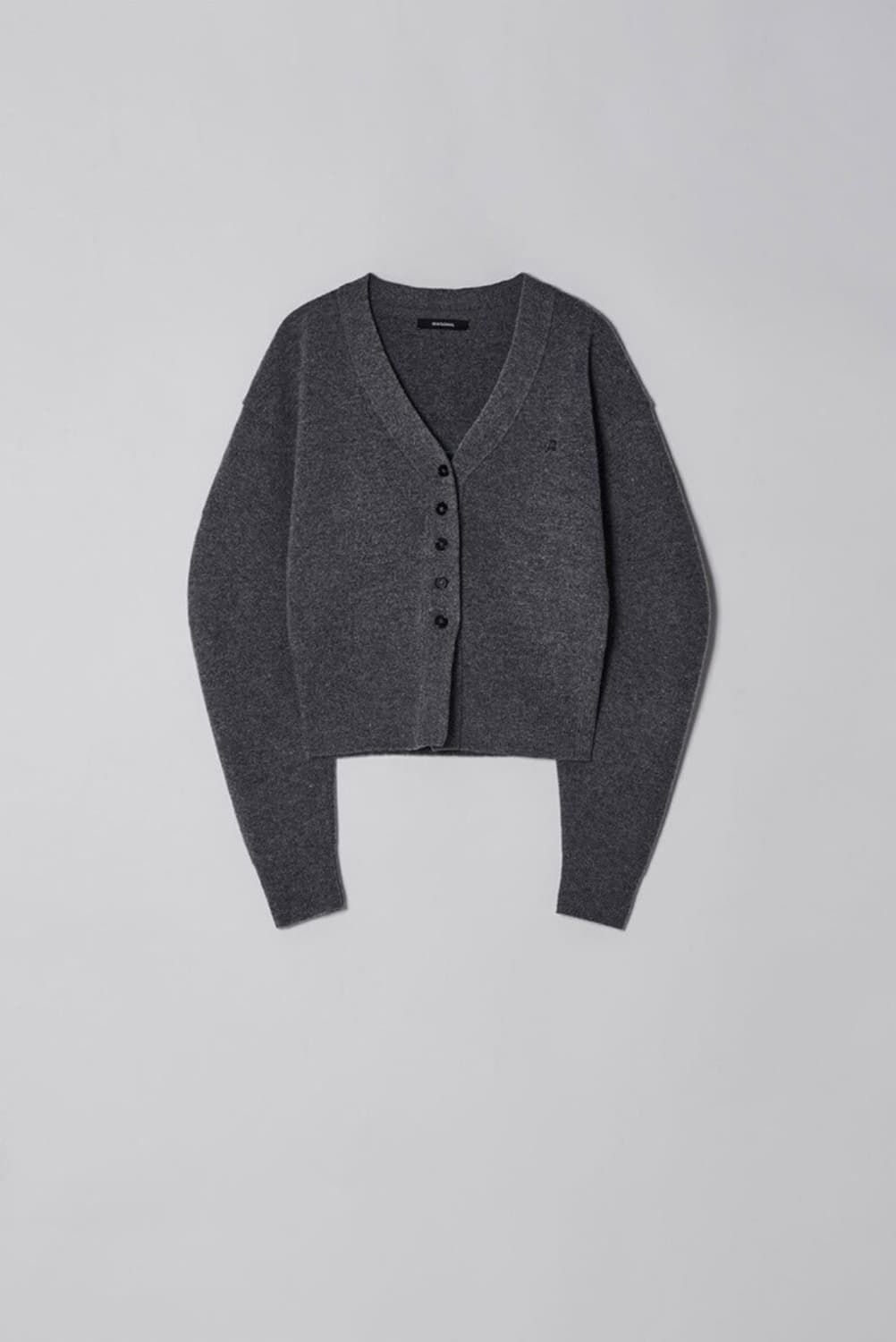 ) 다이애그널 라운드 실루엣 울 가디건 다크 그레이 상품이미지4