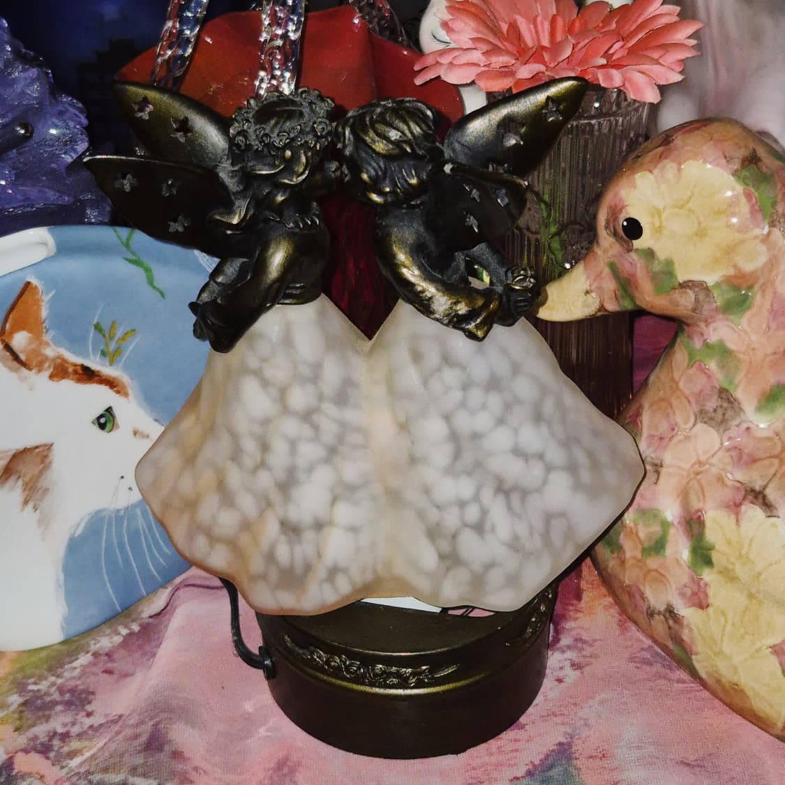 90s 엔틱 천사 유리 공예 마블 램프 상품이미지8