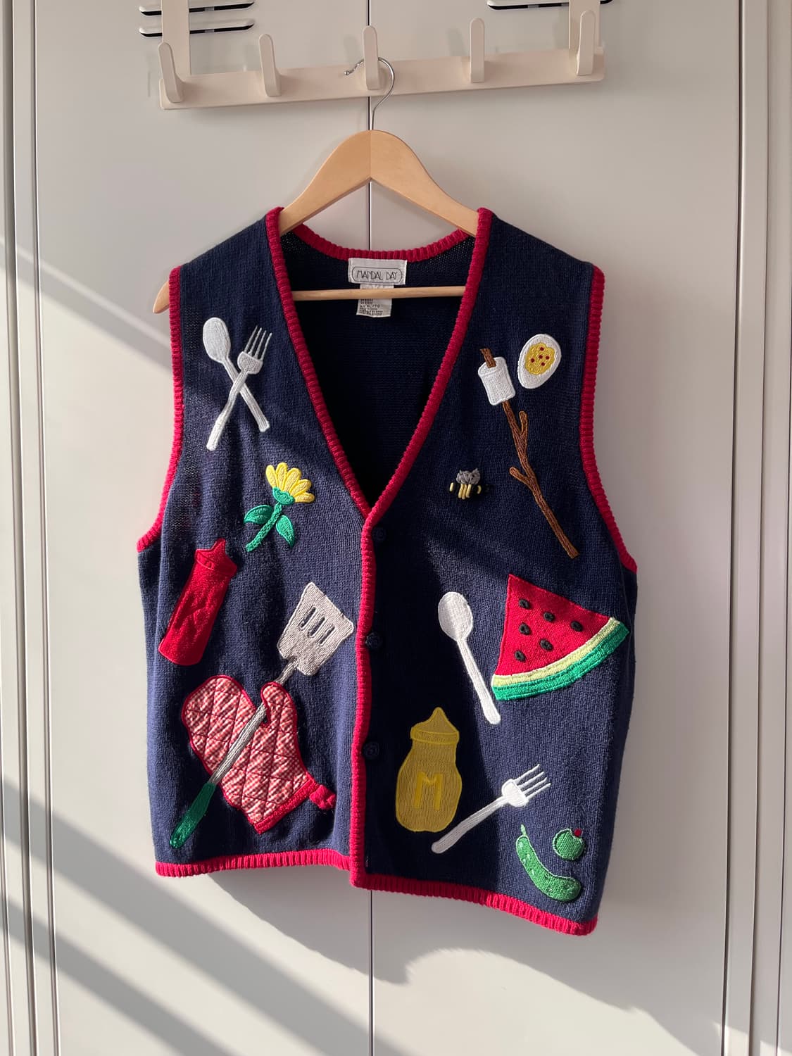 Mandal bay 쿠킹 자수 니트 조끼 가디건  상품이미지4