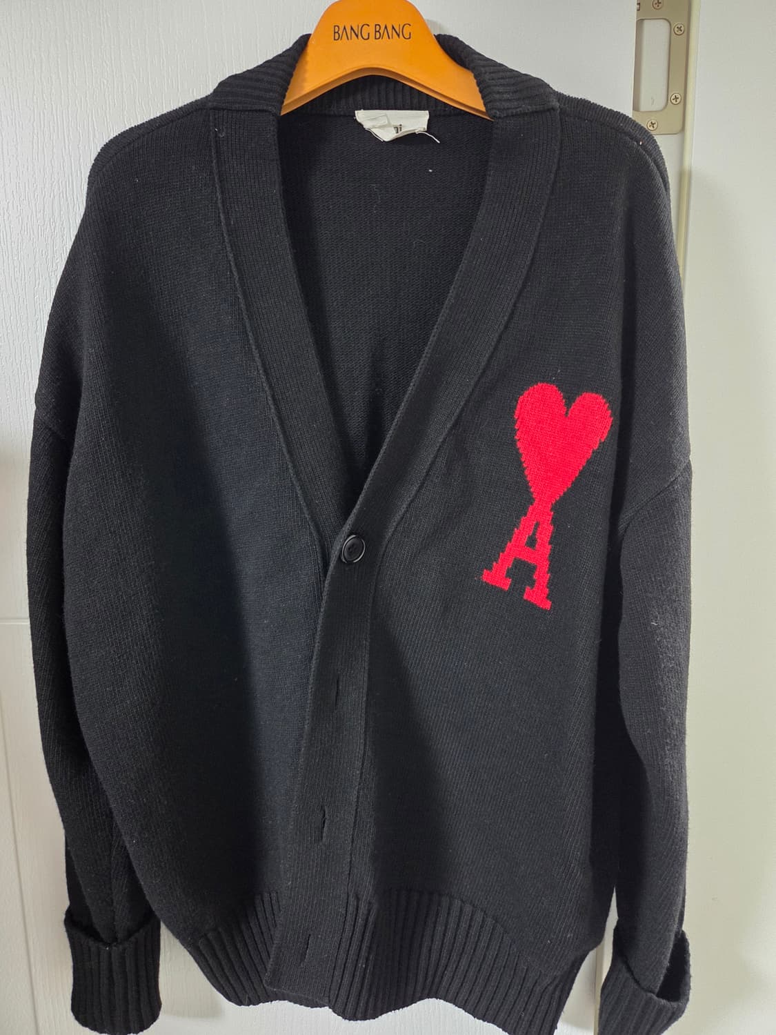 아미 하트 로고 블랙 가디건 상품이미지1