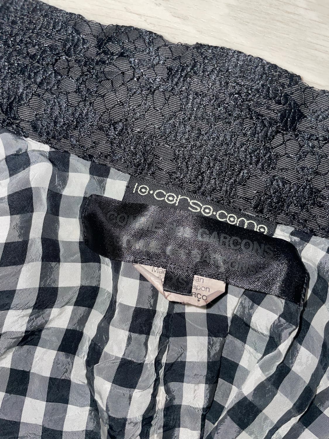 Comme des Garçons 12/ss 깅엄 레이스 자켓 상품이미지7