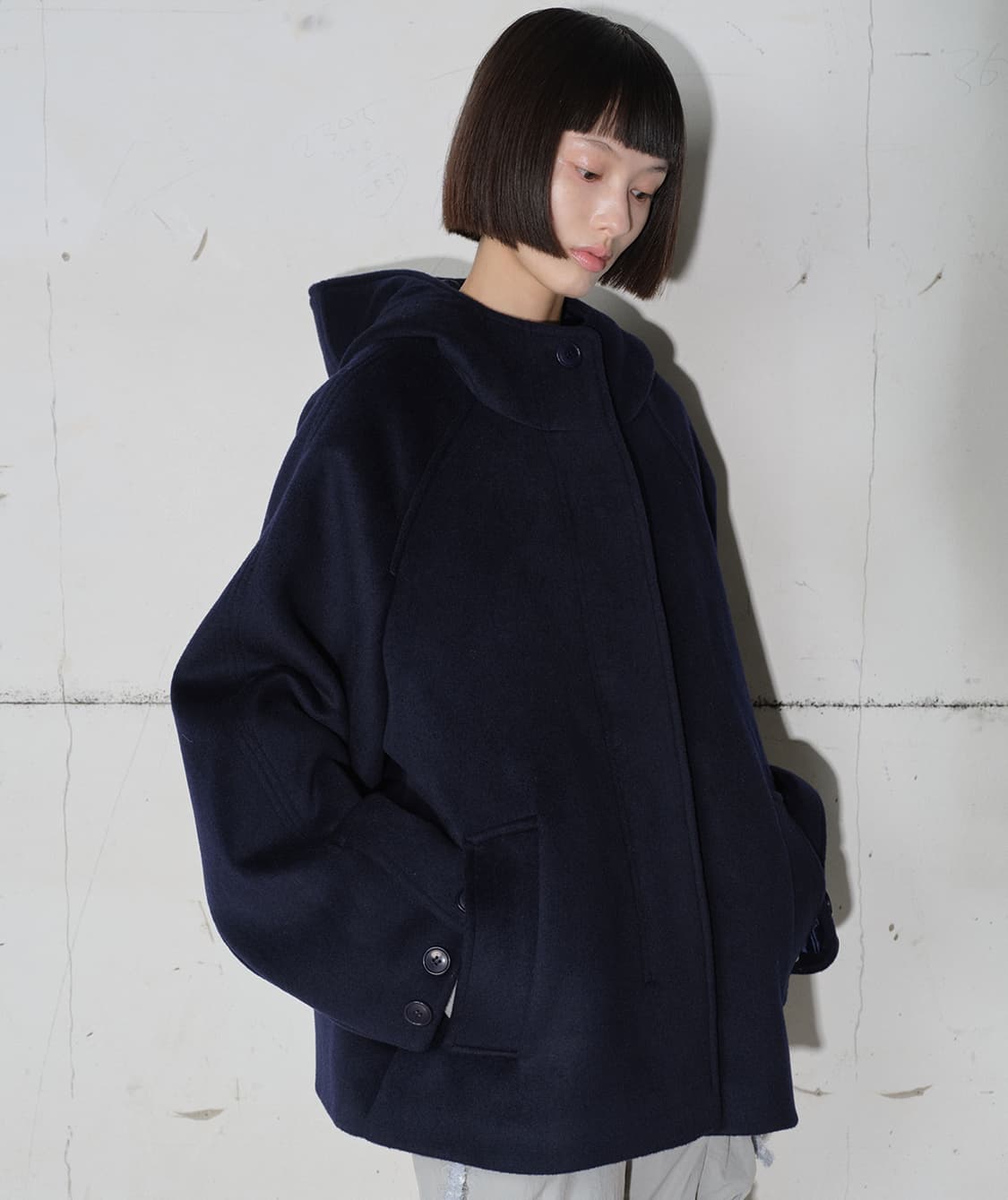 타입서비스 후드 하프 코트 상품이미지1