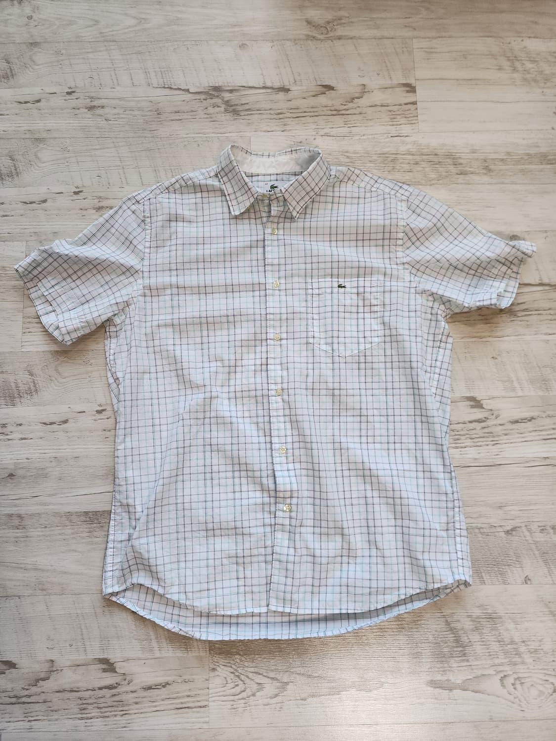 LACOSTE 라코스테 반팔 버튼다운 셔츠 팜 42(100~105)사이즈 상품이미지1