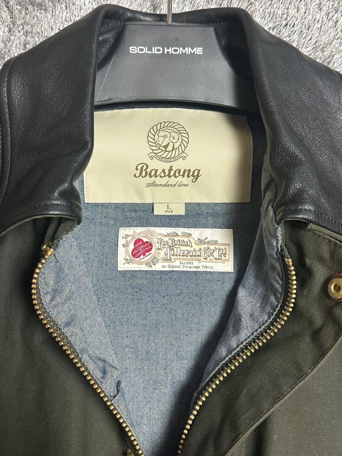 바스통 001 올리브 L 라지 왁스 자켓 상품이미지4