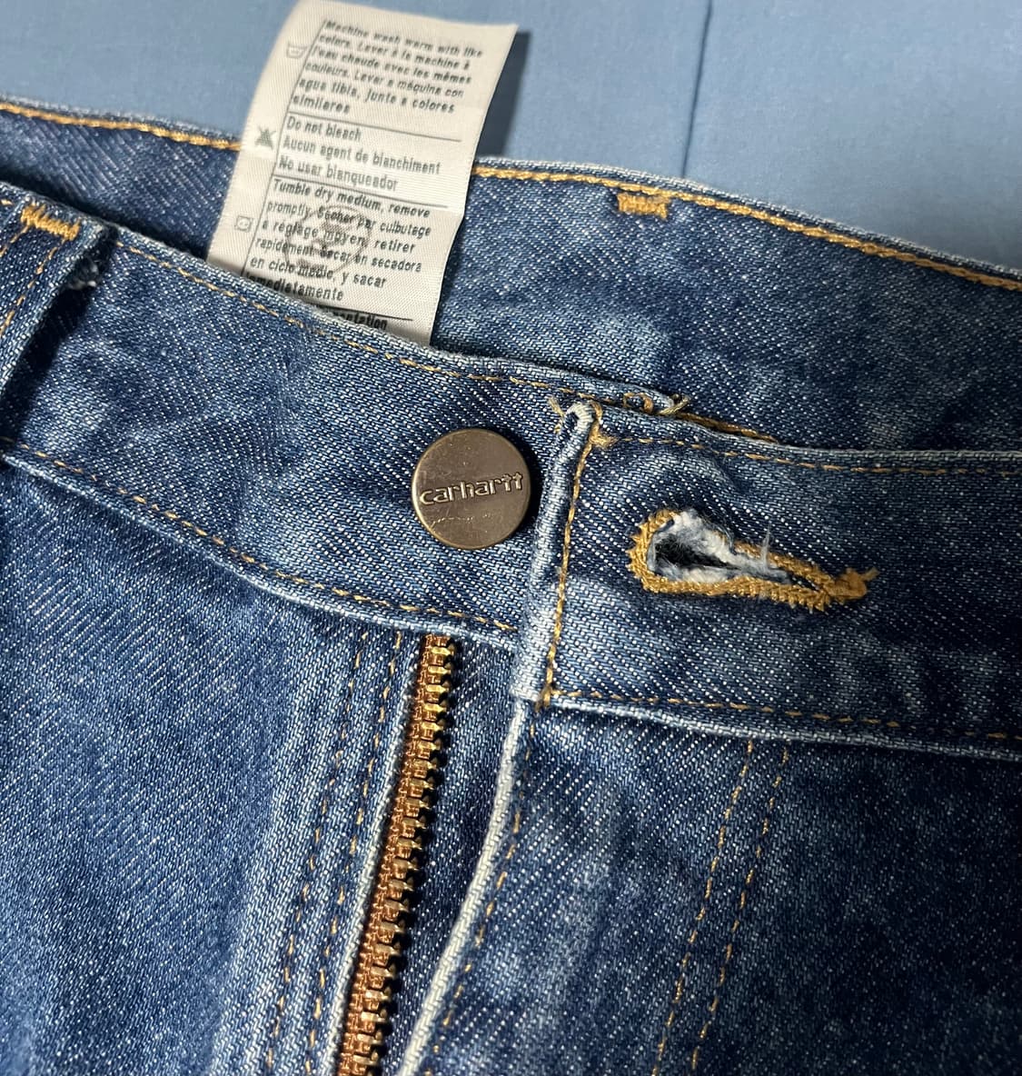 칼하트 더블니 카펜터 워크팬츠 30X32 가죽패치 상품이미지2