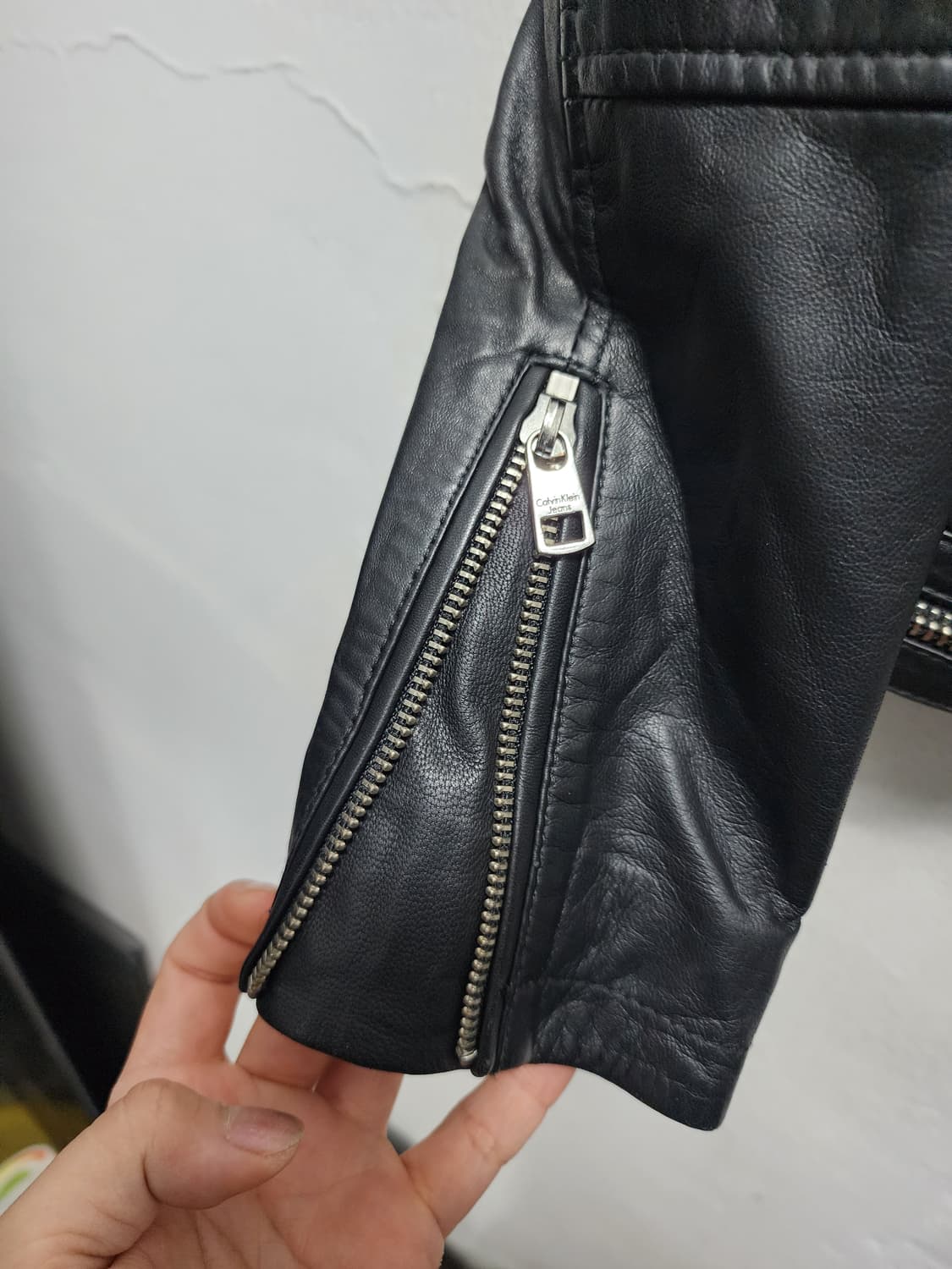 캘빈클라인 CK 스틸로고 리얼레더 라이더자켓 상품이미지4