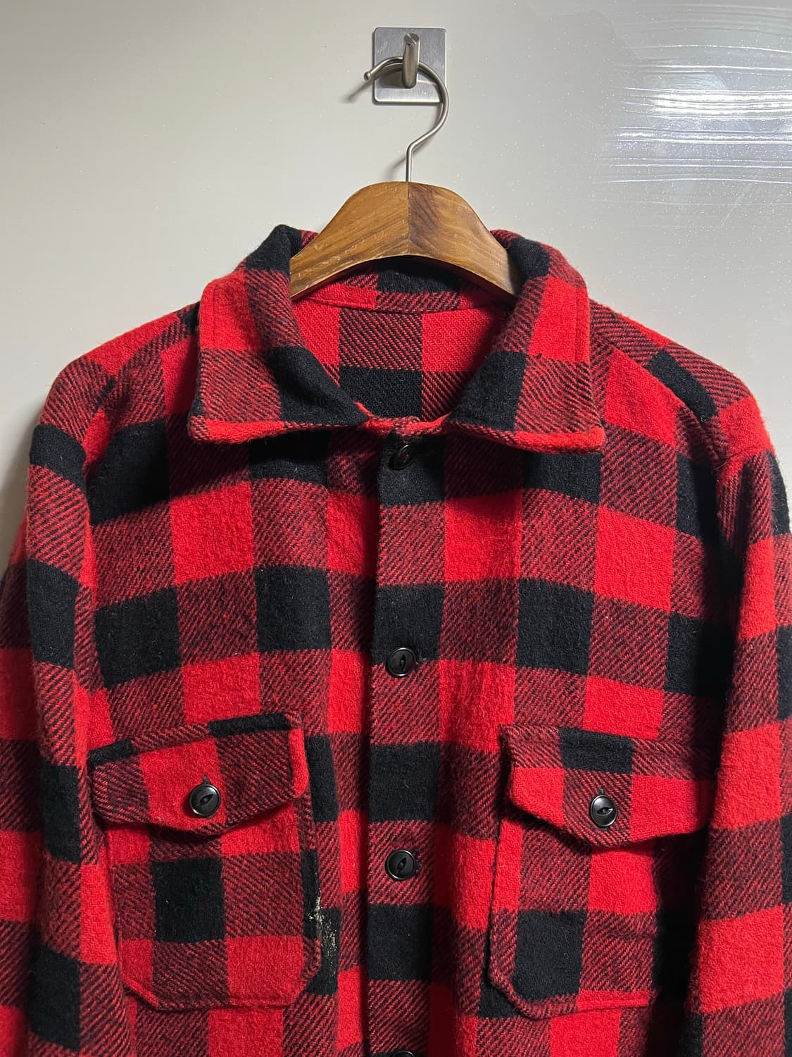 빈티지 6-70s 버팔로 체크 울셔츠 상품이미지2