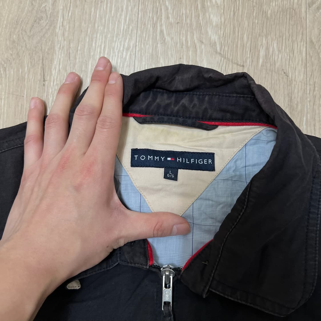 타미힐피거 미니 로고 코튼 워크 블루종 자켓 L/100  상품이미지5