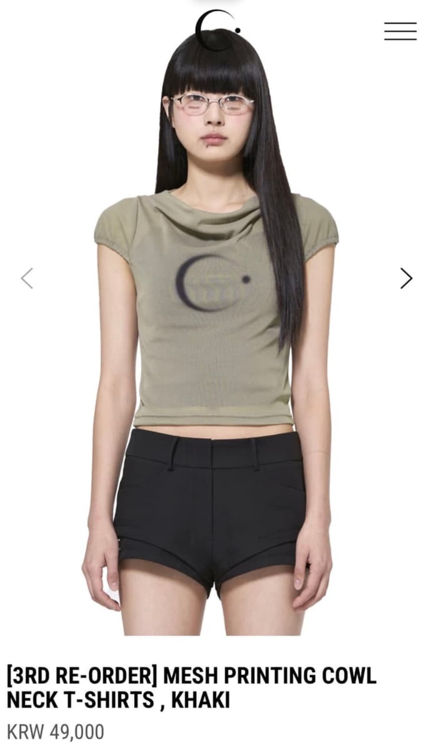 카세디  MESH PRINTING COWL NECK T-SHIRTS 상품이미지1