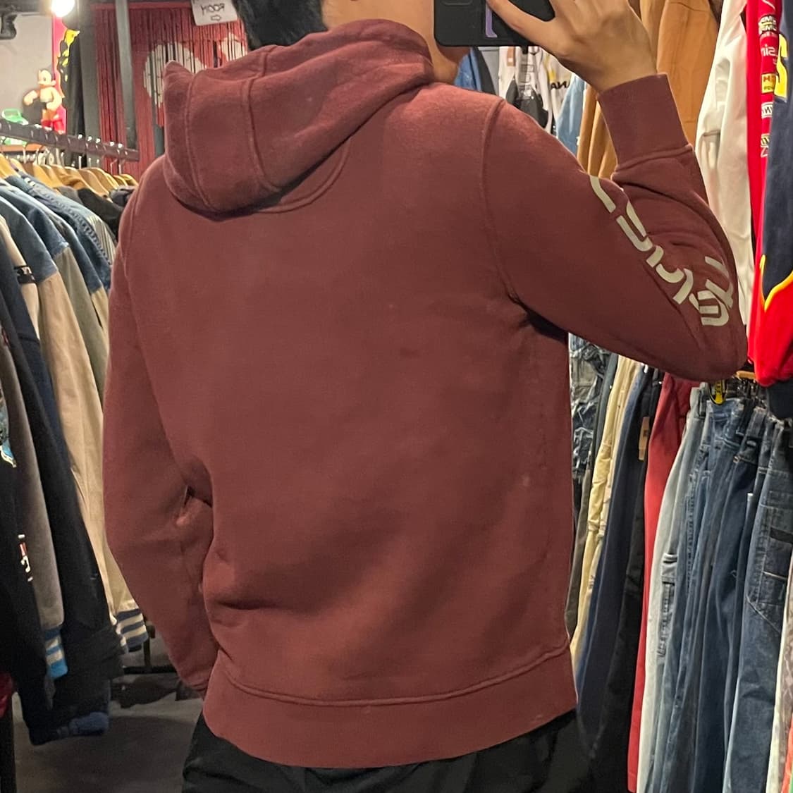 [IM] carhartt 칼하트 사이드 레터링 버건디 후드 상품이미지7