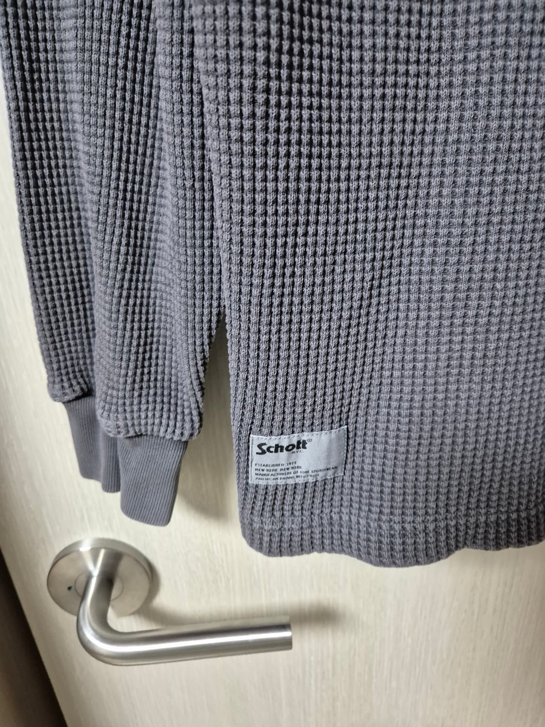 schott 쇼트  피그먼트 와플 헨리넥 티셔츠 긴팔 XL 상품이미지3