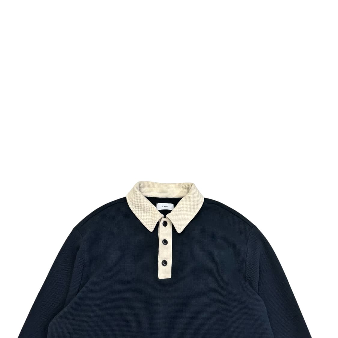 TNGT 네이비 세미오버 핏 카라 니트 상품이미지2