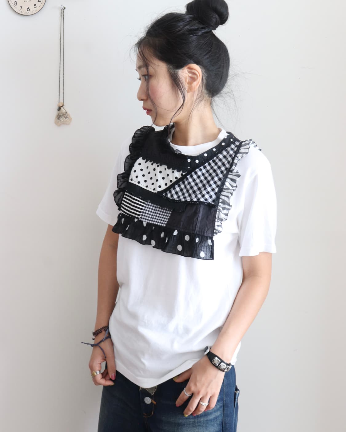 [Beams Boy] Tori-To Check Frill T-Shirt 상품이미지8
