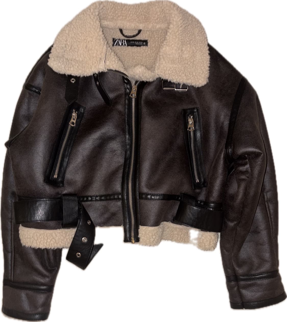 자라 페이크 에코레더 무스탕 상품이미지1