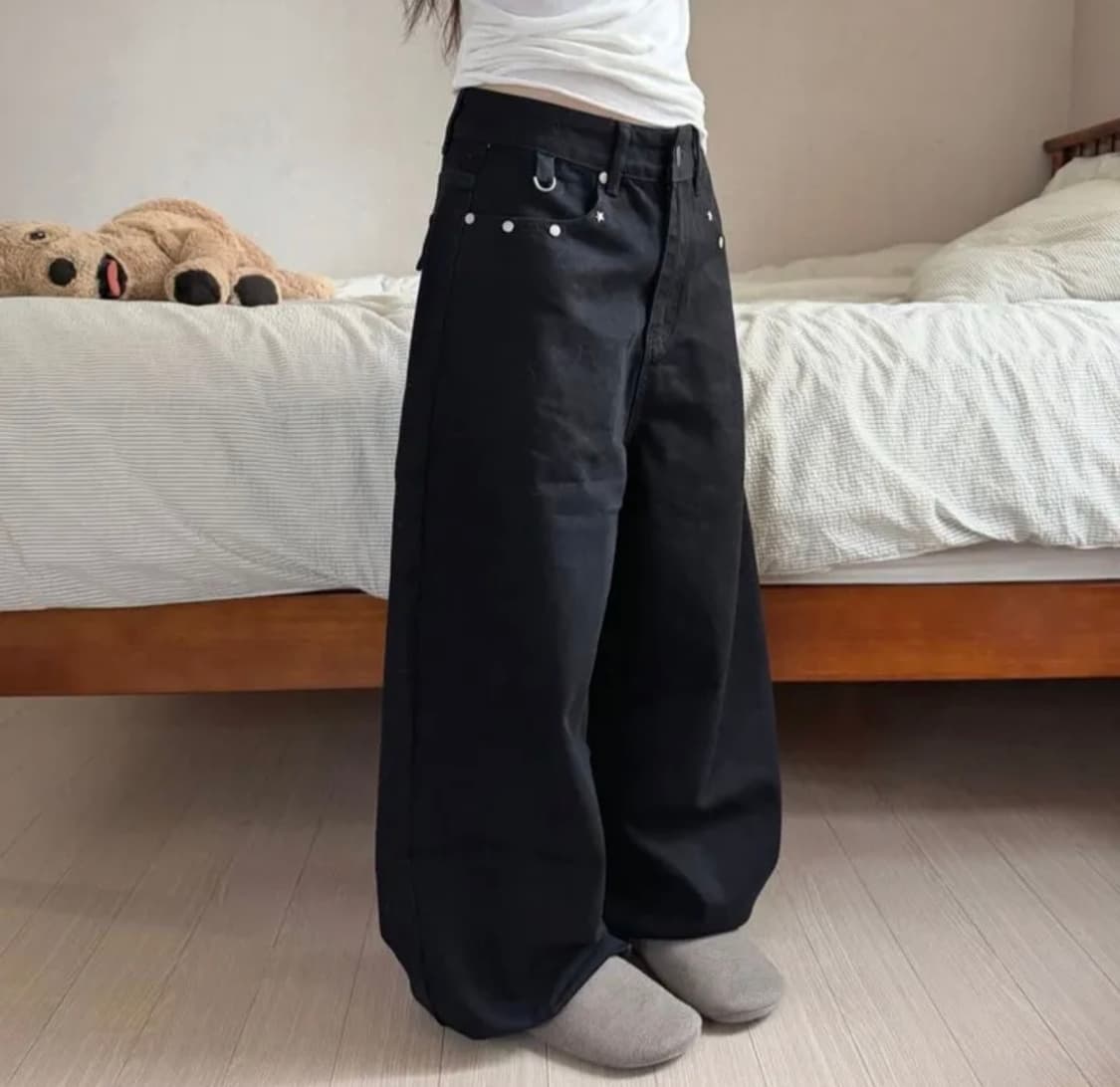 루즈핏 흑청 데님 상품이미지2