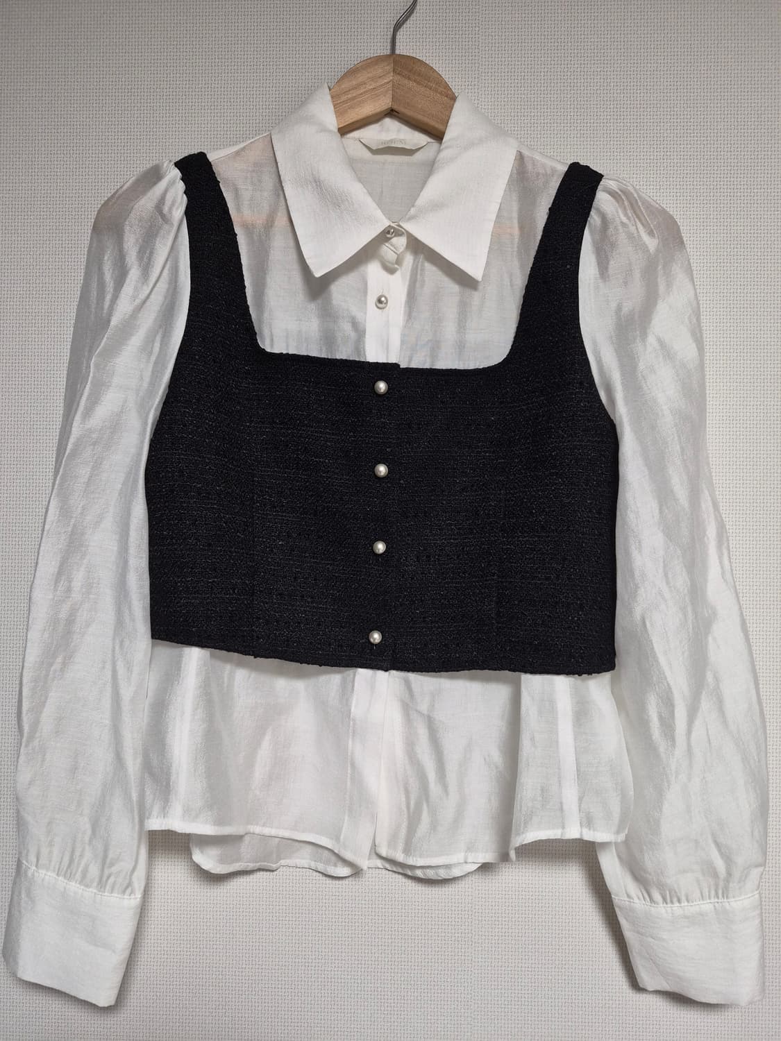 로엠 뷔스티에 일체형셔츠 블라우스 M 상품이미지1